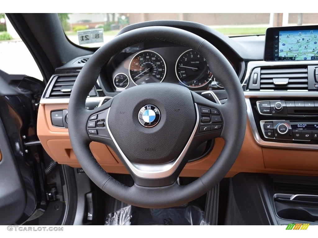 2017 BMW 4 Series 430i xDrive Coupe Saddle Brown Steering Wheel Photo #120408772