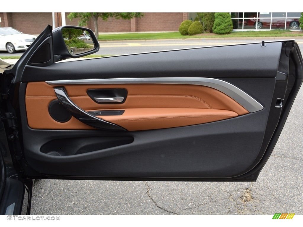 2017 BMW 4 Series 430i xDrive Coupe Saddle Brown Door Panel Photo #120408939