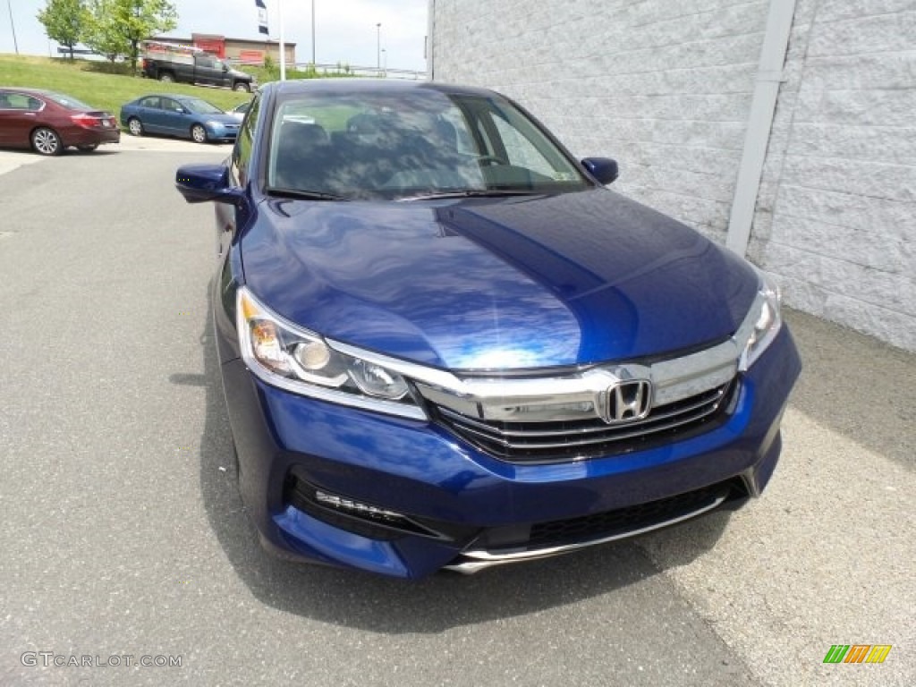 2017 Accord Hybrid EX-L Sedan - Vortex Blue Pearl / Black photo #4