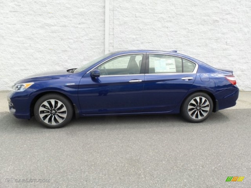 2017 Accord Hybrid EX-L Sedan - Vortex Blue Pearl / Black photo #6
