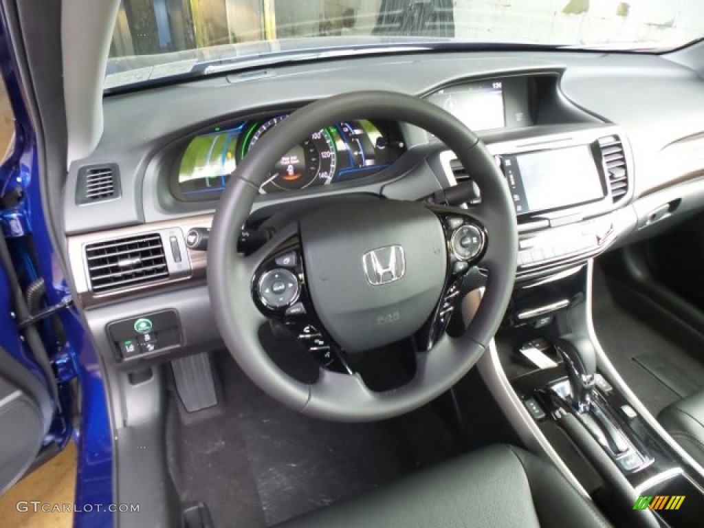 2017 Accord Hybrid EX-L Sedan - Vortex Blue Pearl / Black photo #9
