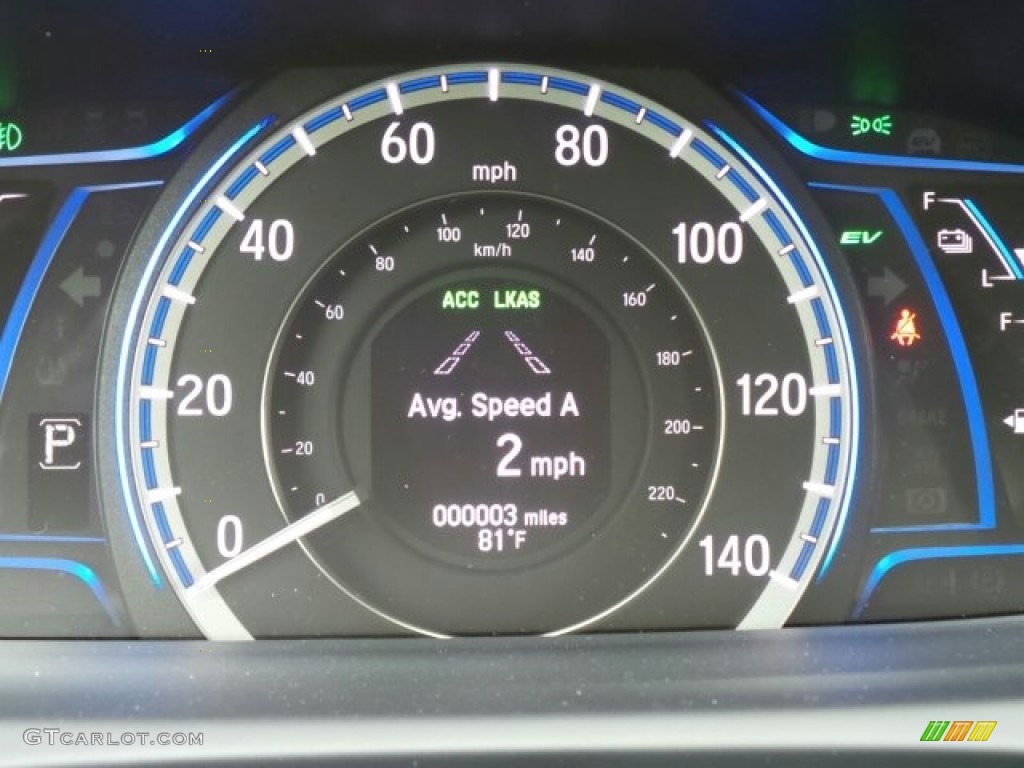 2017 Accord Hybrid EX-L Sedan - Vortex Blue Pearl / Black photo #24