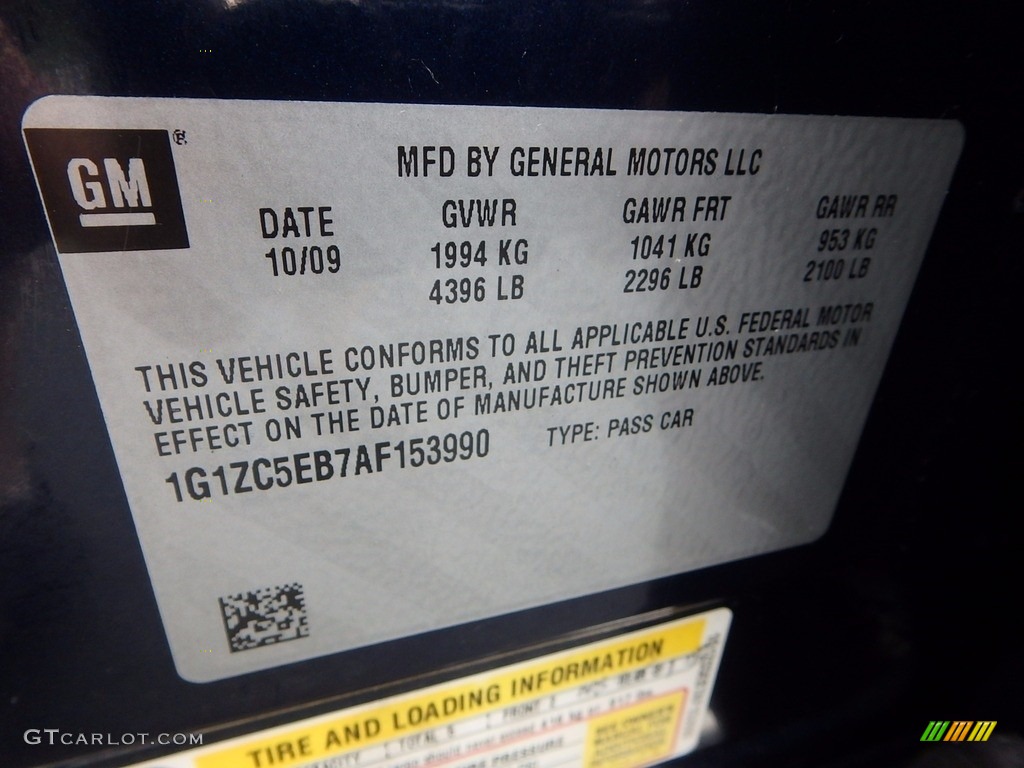 2010 Malibu LT Sedan - Imperial Blue Metallic / Ebony photo #14