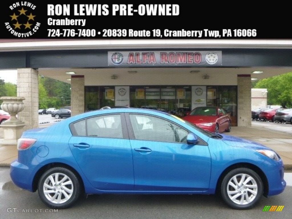 2012 MAZDA3 i Touring 4 Door - Sky Blue Mica / Black photo #1