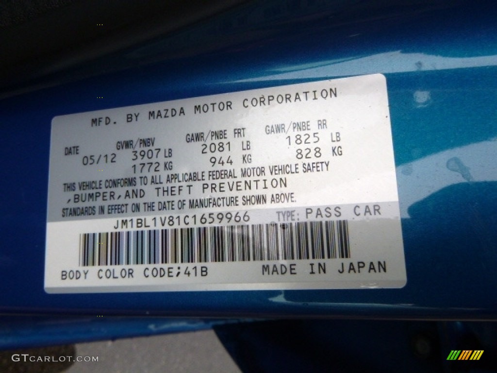 2012 MAZDA3 i Touring 4 Door - Sky Blue Mica / Black photo #17