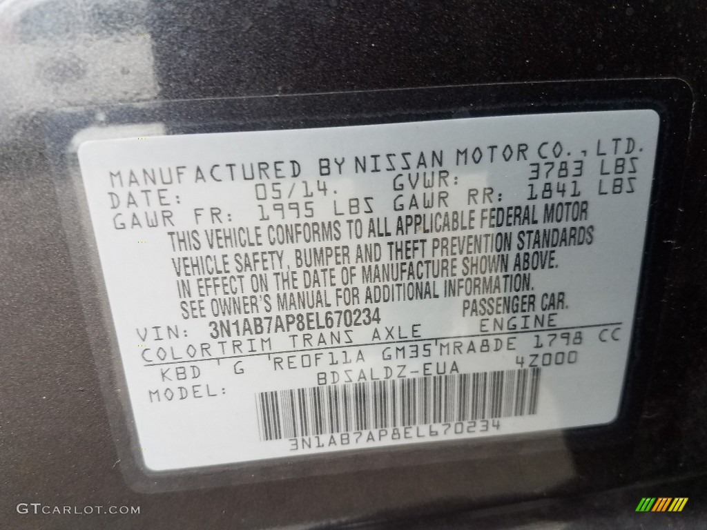 2014 Sentra S - Amethyst Gray / Charcoal photo #16