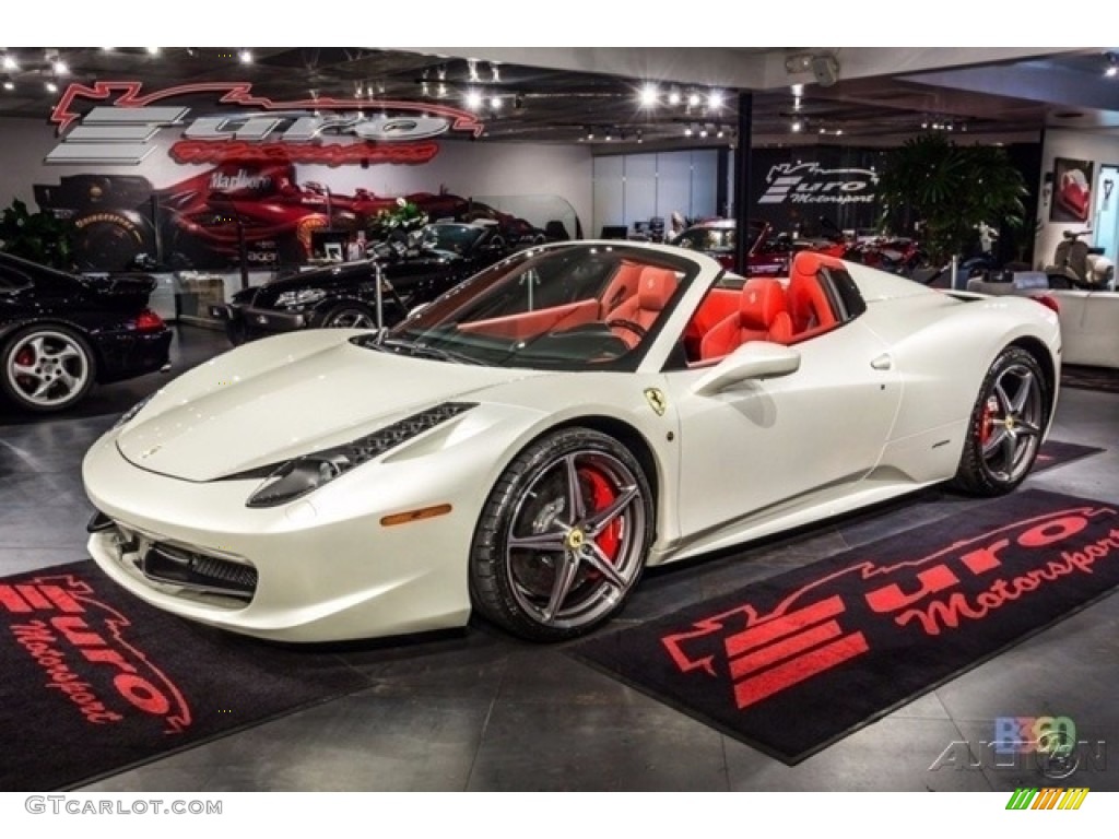 2014 458 Spider - Bianco Avus (White) / Rosso photo #1