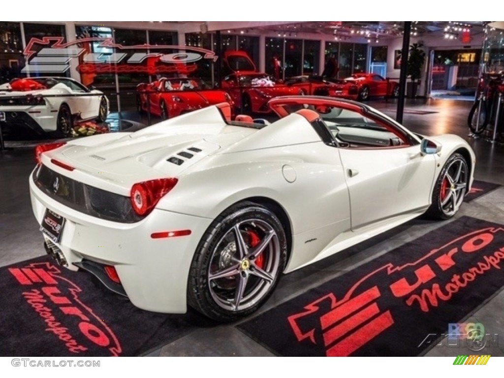 2014 458 Spider - Bianco Avus (White) / Rosso photo #3