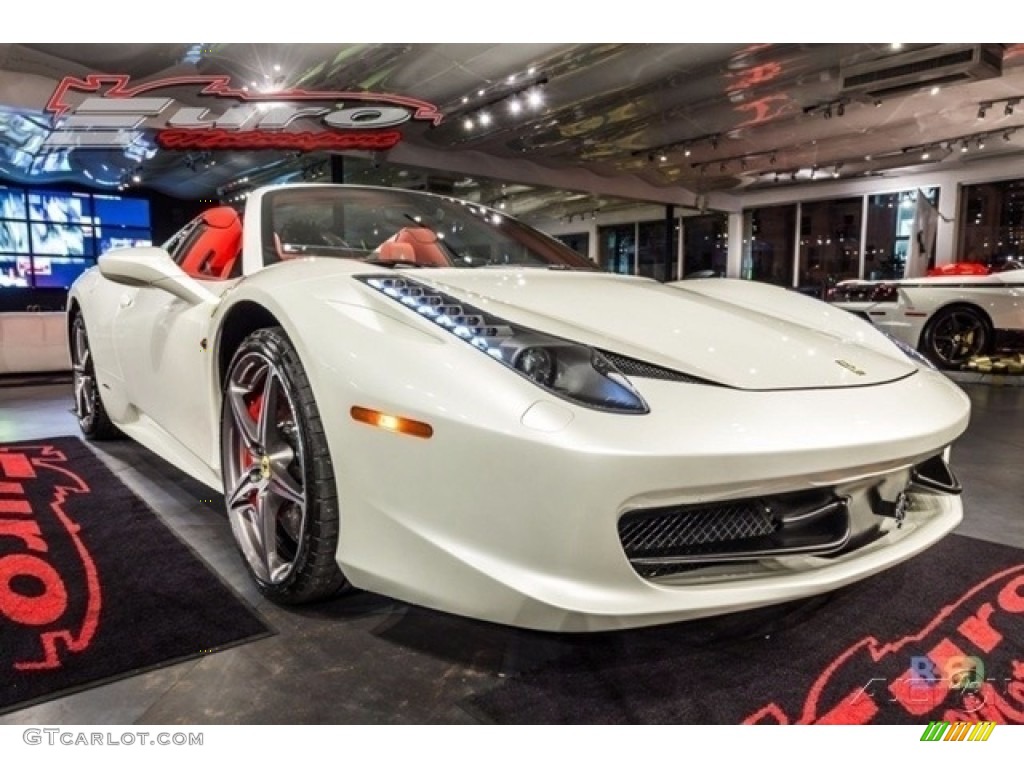 2014 458 Spider - Bianco Avus (White) / Rosso photo #5