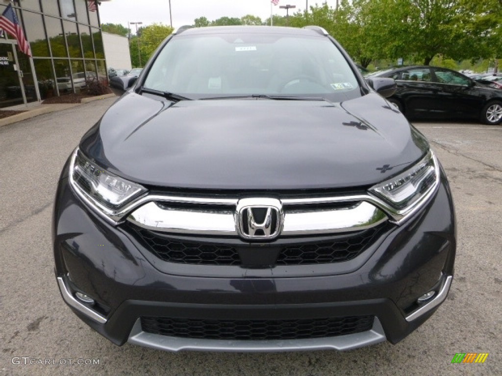 2017 CR-V Touring AWD - Obsidian Blue Pearl / Gray photo #6