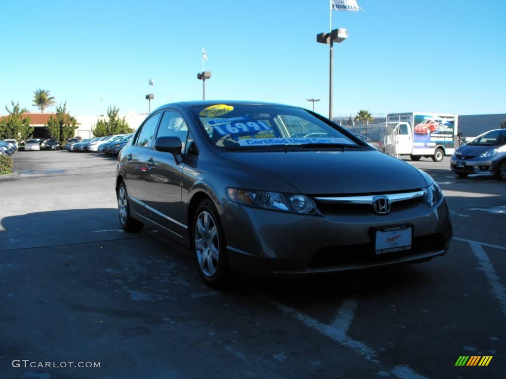 2006 Civic LX Sedan - Galaxy Gray Metallic / Gray photo #3