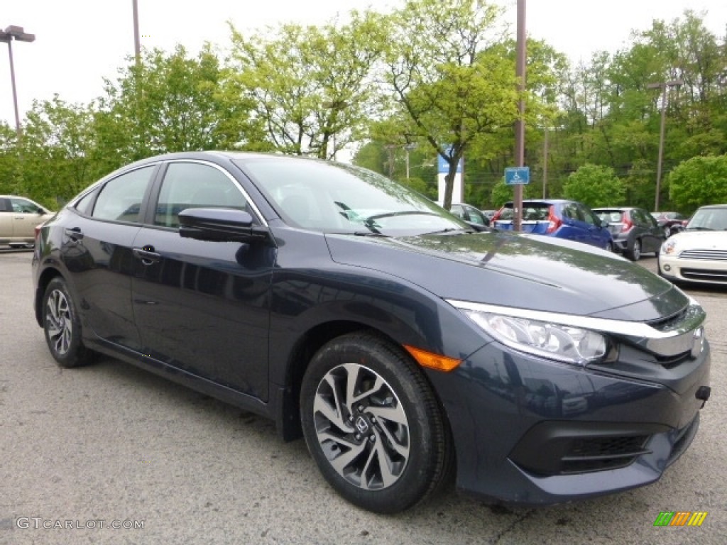 Cosmic Blue Metallic 2017 Honda Civic EX Sedan Exterior Photo #120432512