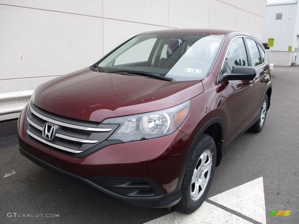 2014 CR-V LX AWD - Basque Red Pearl II / Gray photo #9