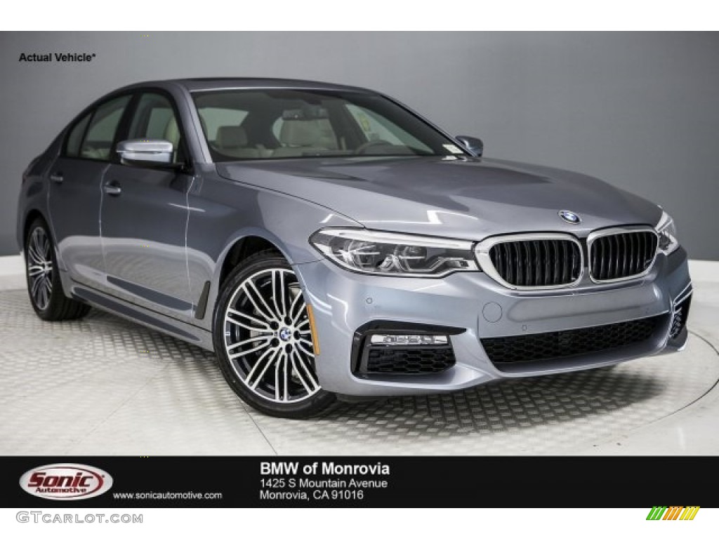 2017 5 Series 540i Sedan - Bluestone Metallic / Ivory White photo #1