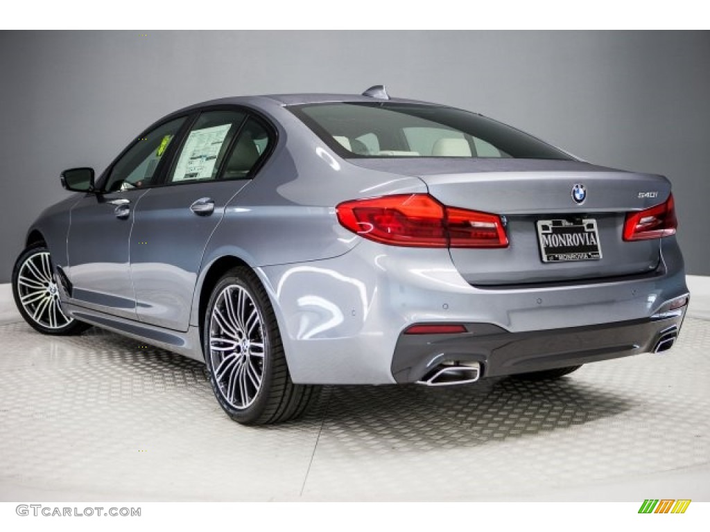 2017 5 Series 540i Sedan - Bluestone Metallic / Ivory White photo #3