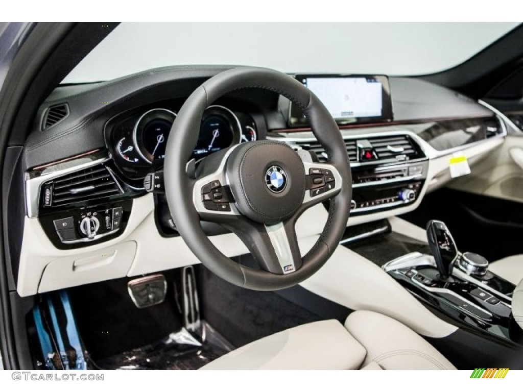 2017 5 Series 540i Sedan - Bluestone Metallic / Ivory White photo #5