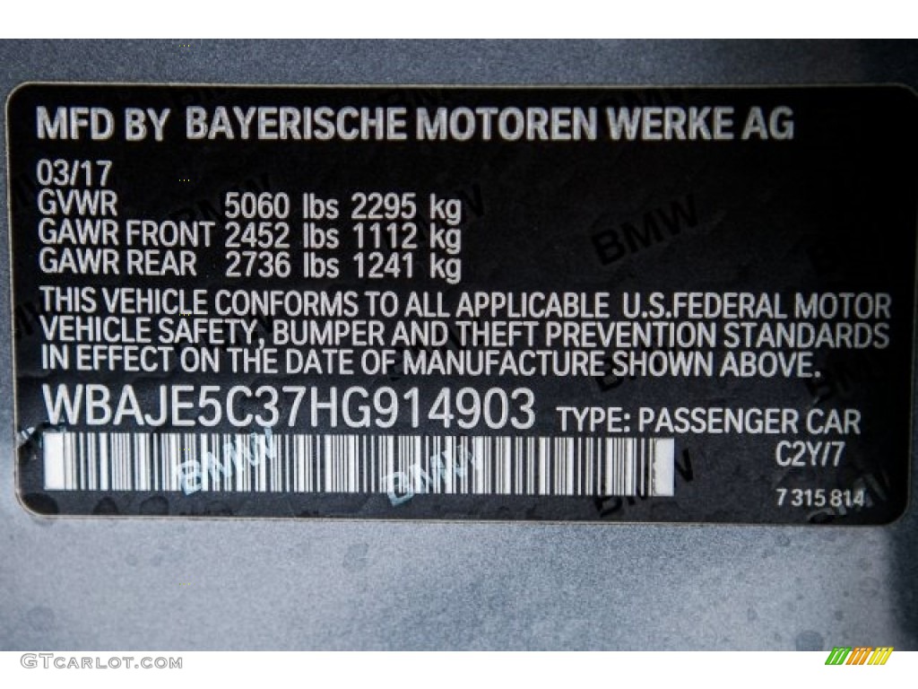 2017 5 Series 540i Sedan - Bluestone Metallic / Ivory White photo #11