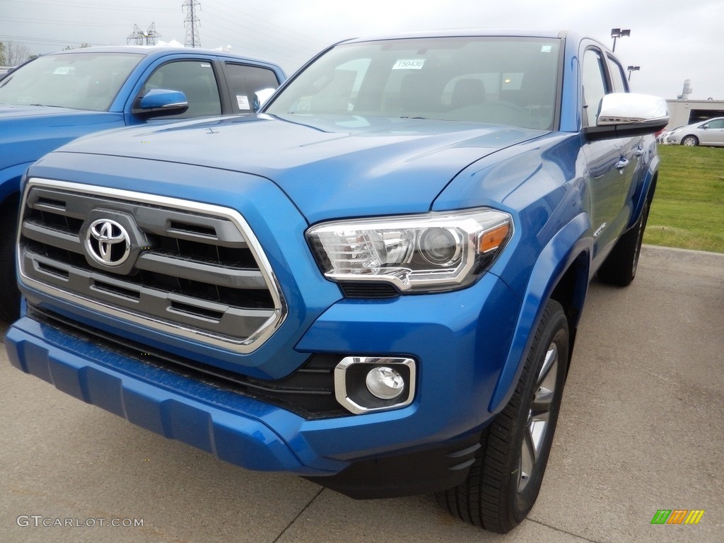 Blazing Blue Pearl 2017 Toyota Tacoma Limited Double Cab 4x4 Exterior Photo #120437992