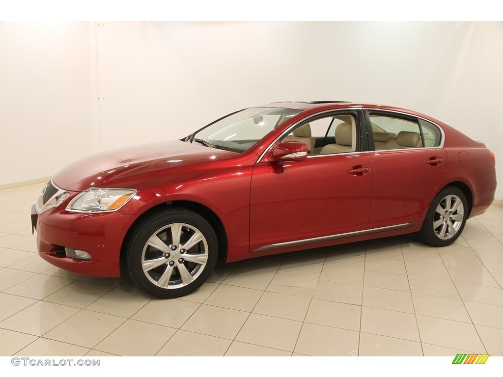 2011 GS 350 AWD - Matador Red Mica / Parchment/Birds Eye Maple photo #3