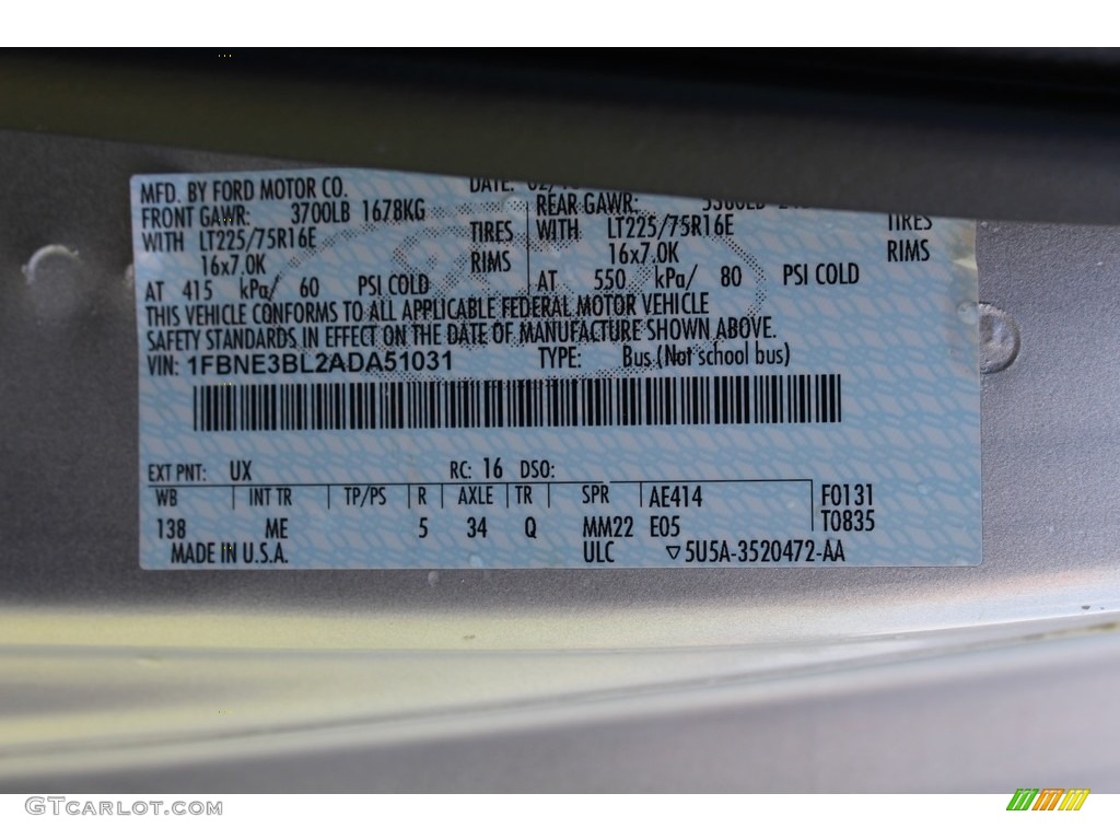 2010 E Series Van E350 XLT Passenger - Ingot Silver Metallic / Medium Flint photo #15