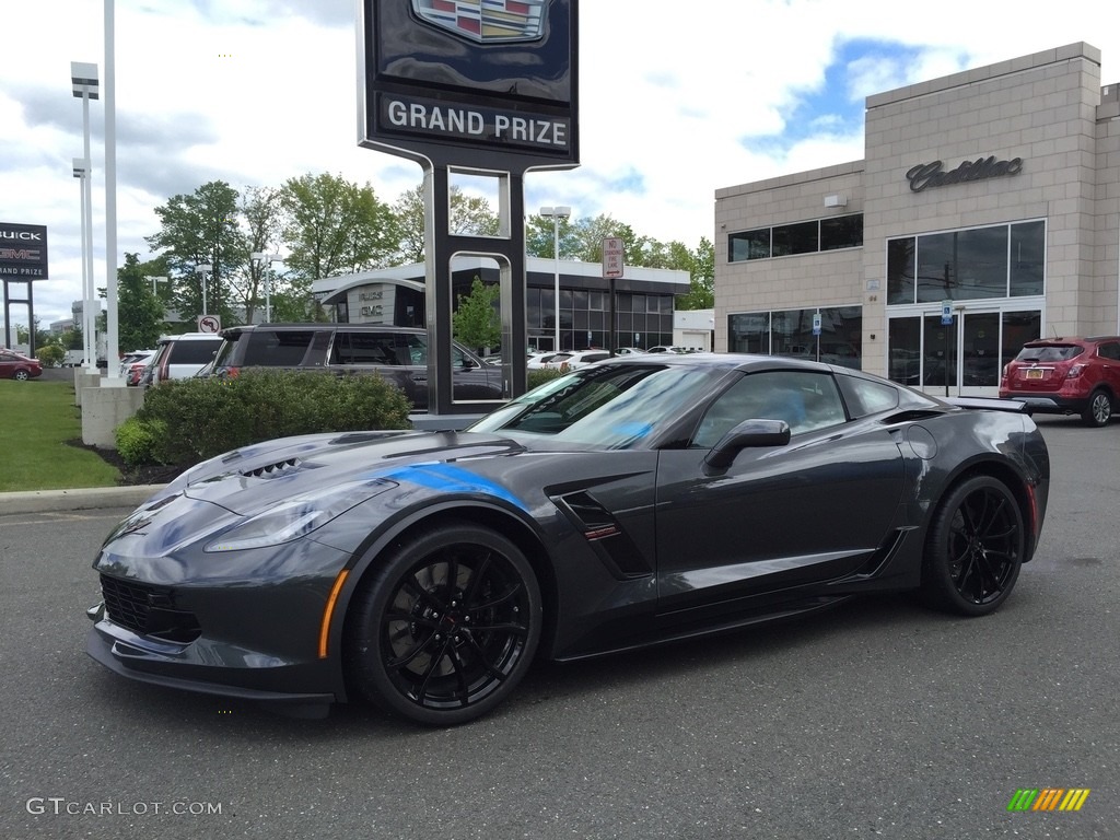 2017 Corvette Grand Sport Coupe - Watkins Glen Gray Metallic / Tension Blue Two-Tone photo #2