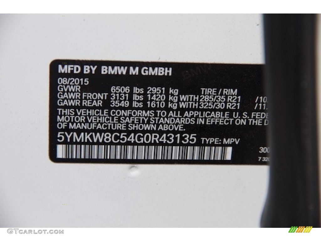 2016 X6 M  - Alpine White / Black photo #32