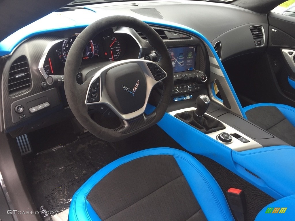 Tension Blue Two-Tone Interior 2017 Chevrolet Corvette Grand Sport Coupe Photo #120459476
