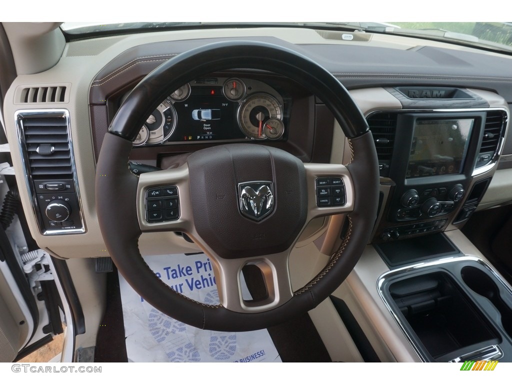 2017 1500 Laramie Longhorn Crew Cab - Bright White / Canyon Brown/Light Frost Beige photo #8