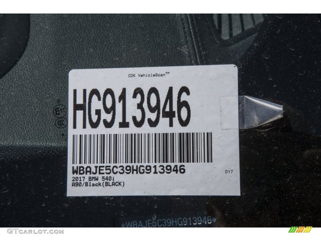 2017 5 Series 540i Sedan - Dark Graphite Metallic / Black photo #11