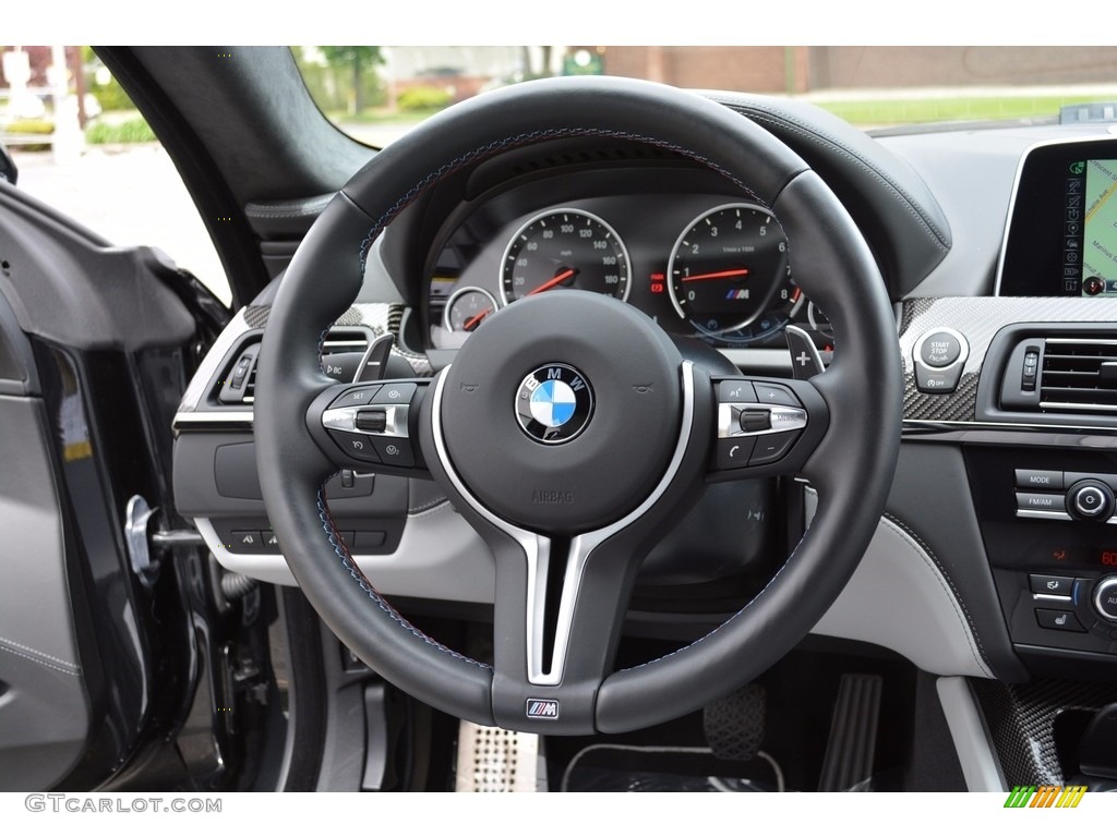 2016 BMW M6 Gran Coupe Silverstone Steering Wheel Photo #120466933
