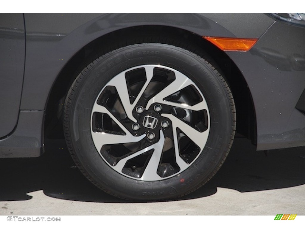 2017 Civic LX Coupe - Modern Steel Metallic / Black/Gray photo #5