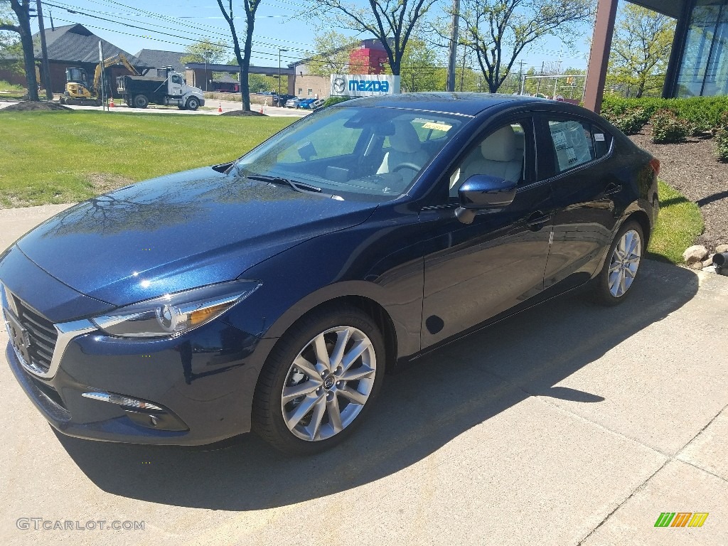 2017 MAZDA3 Grand Touring 4 Door - Deep Crystal Blue Mica / Parchment photo #1