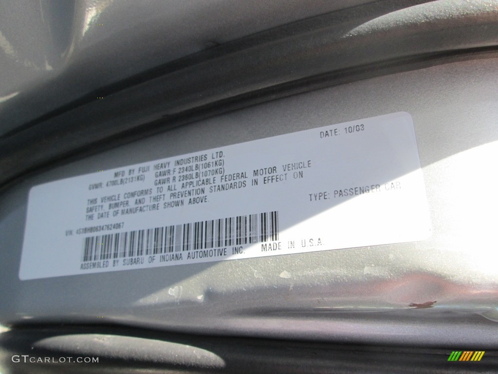 2004 Outback 3.0 L.L.Bean Edition Wagon - Silver Stone Metallic / Beige photo #24