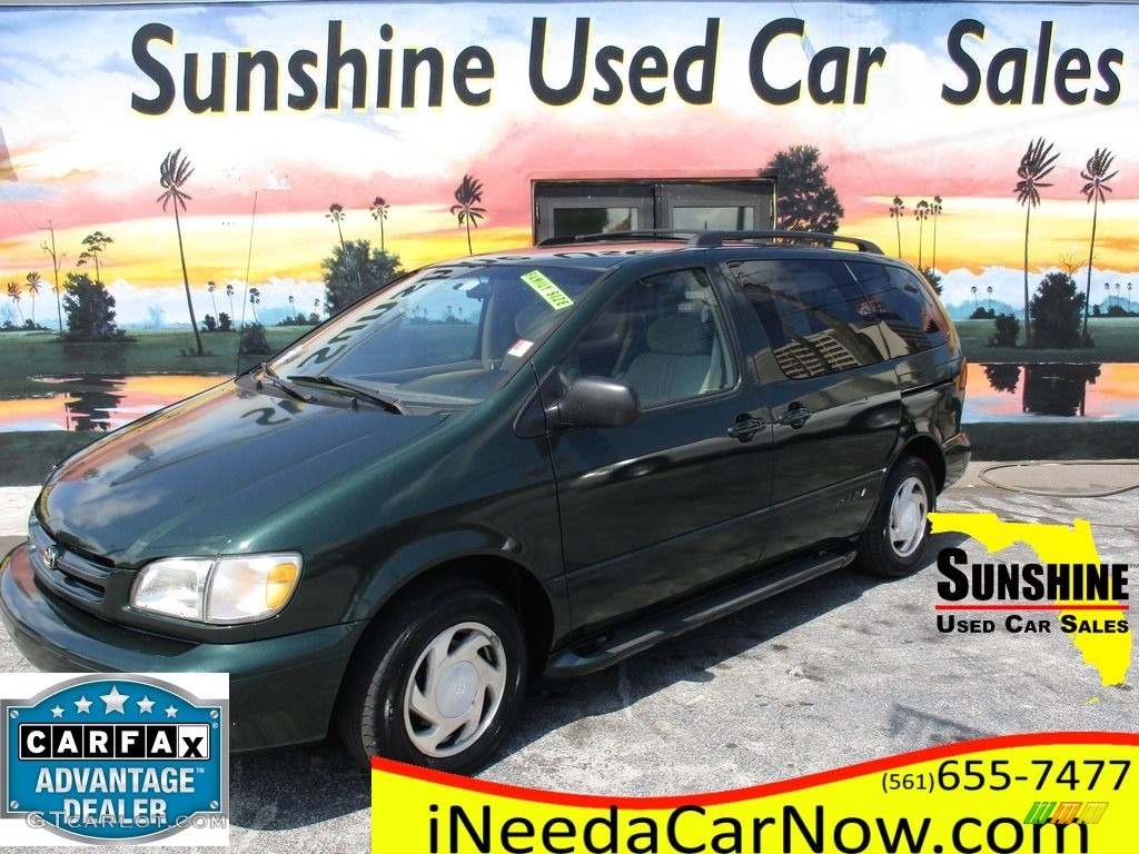 2000 Sienna XLE - Woodland Pearl Green Metallic / Oak photo #1