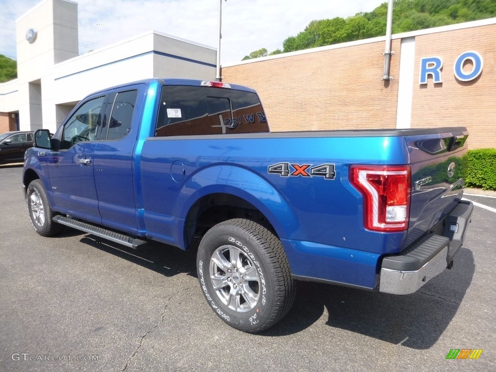 2017 F150 XLT SuperCab 4x4 - Lightning Blue / Earth Gray photo #4