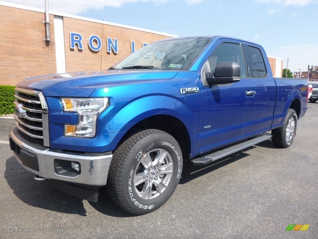 2017 F150 XLT SuperCab 4x4 - Lightning Blue / Earth Gray photo #6