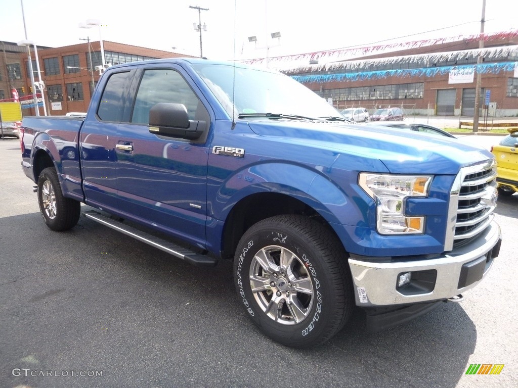 2017 F150 XLT SuperCab 4x4 - Lightning Blue / Earth Gray photo #8