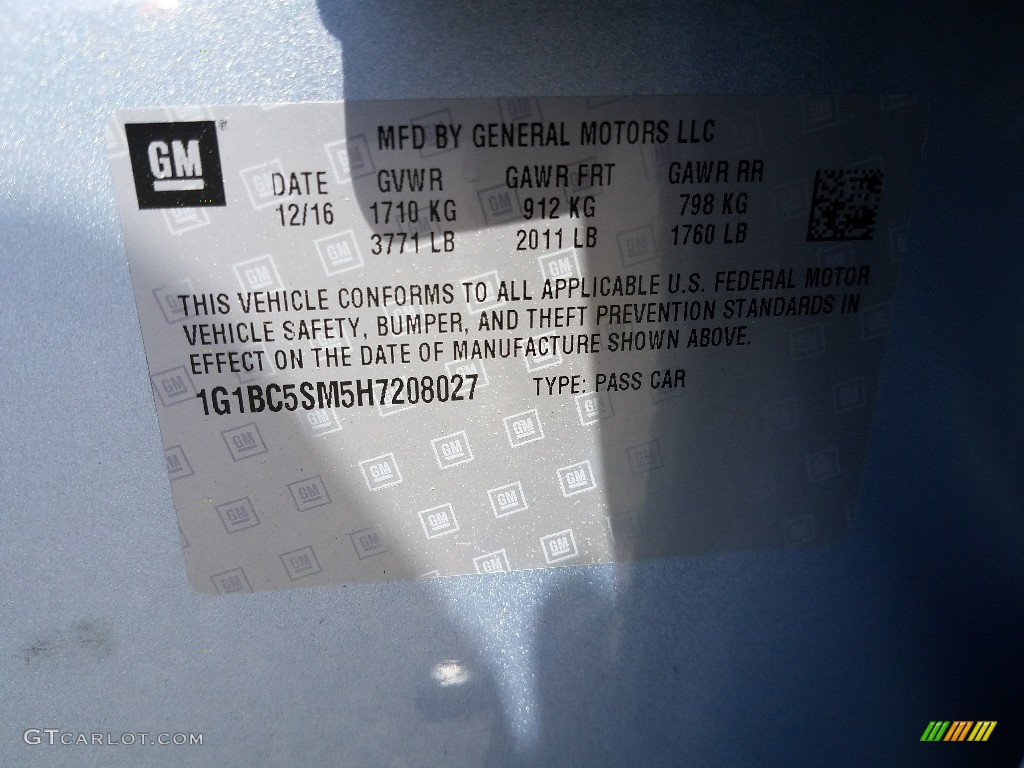 2017 Cruze LS - Arctic Blue Metallic / Jet Black photo #9