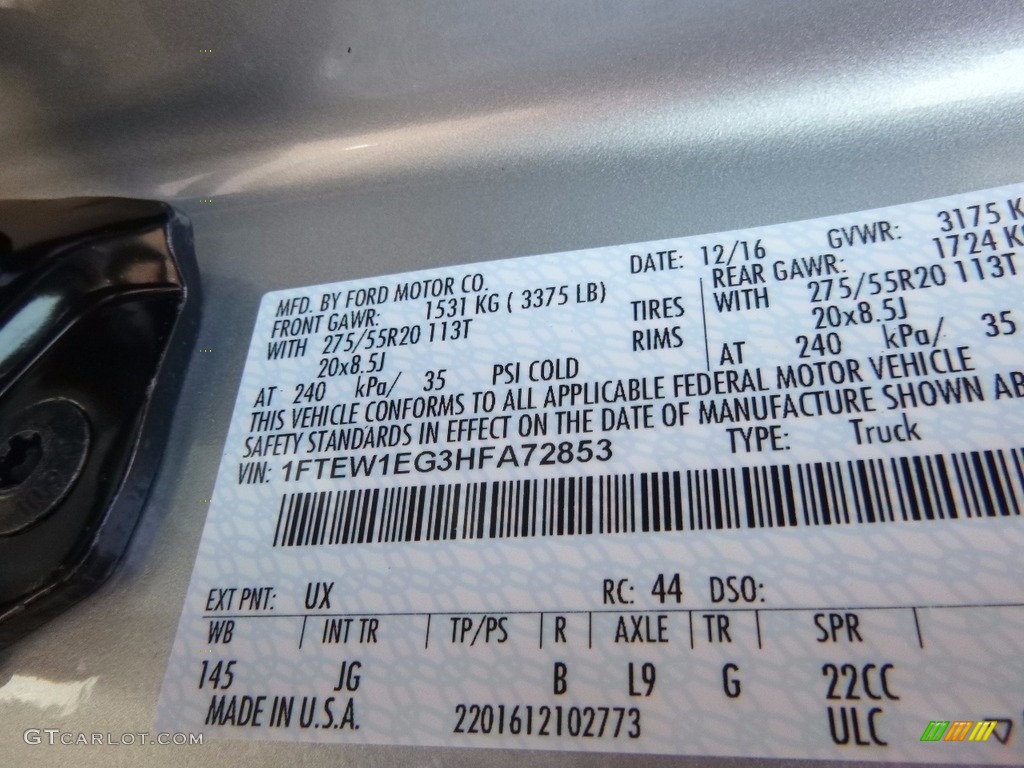 2017 F150 XL SuperCrew 4x4 - Ingot Silver / Black photo #14