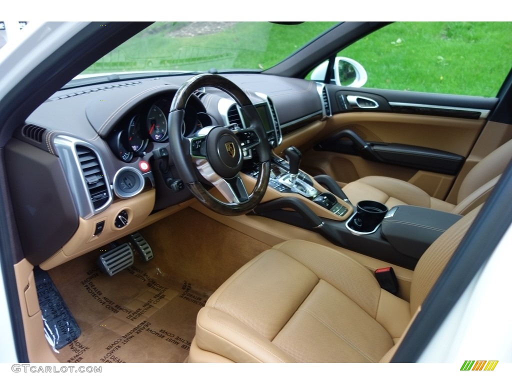 Espresso/Cognac Natural leather Interior 2016 Porsche Cayenne S Photo #120494448