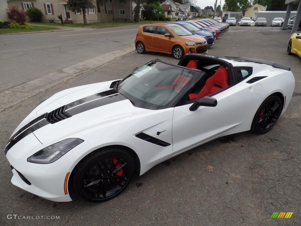 2017 Corvette Stingray Coupe - Arctic White / Adrenaline Red photo #1