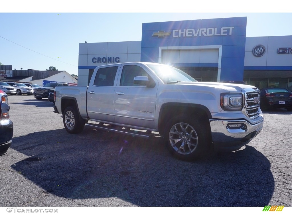 2017 Sierra 1500 SLT Crew Cab - Quicksilver Metallic / Cocoa/­Dune photo #1