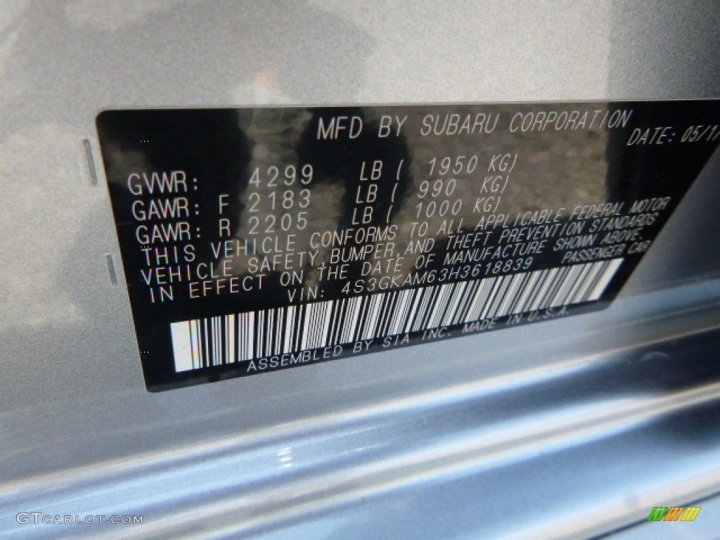 2017 Impreza 2.0i Sport 4-Door - Ice Silver Metallic / Black photo #15