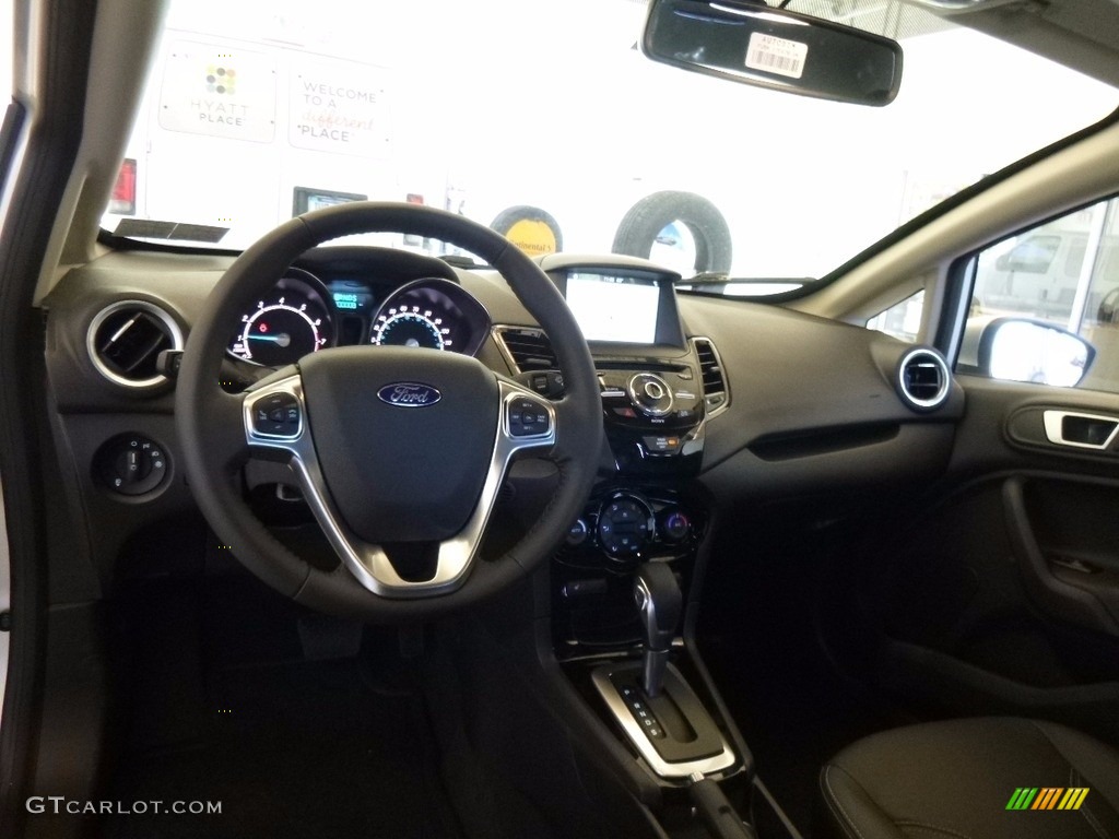 2017 Ford Fiesta Titanium Hatchback Charcoal Black Dashboard Photo #120505906