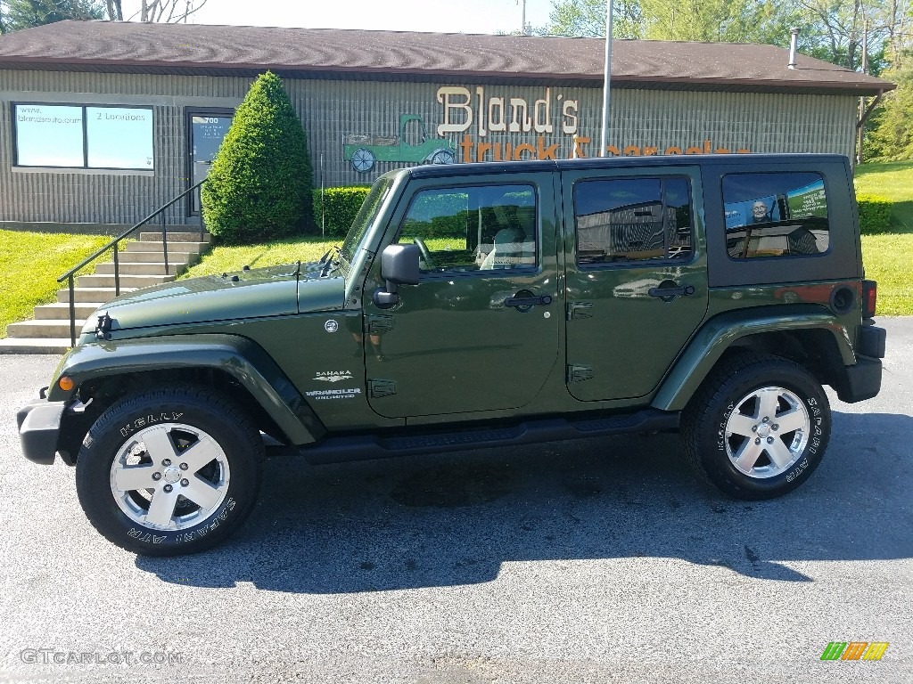 2008 Wrangler Unlimited Sahara 4x4 - Rescue Green Metallic / Dark Slate Gray/Med Slate Gray photo #2