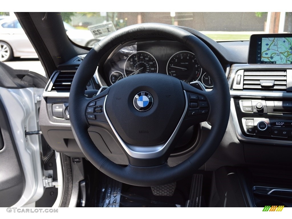 2017 BMW 4 Series 430i xDrive Coupe Black Steering Wheel Photo #120517144