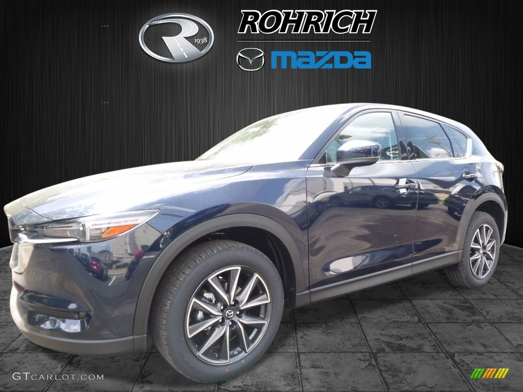 2017 CX-5 Grand Touring AWD - Deep Crystal Blue Mica / Black photo #4