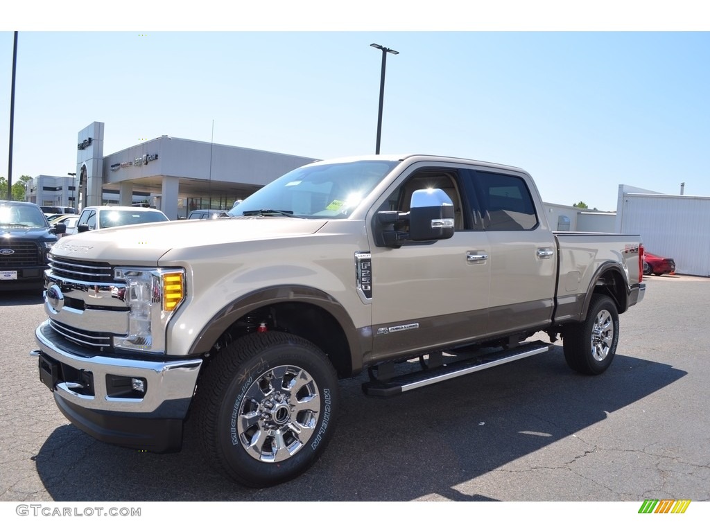 2017 F250 Super Duty Lariat Crew Cab 4x4 - White Gold / Camel photo #3