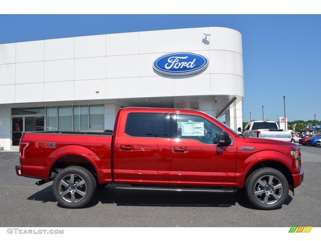 2017 F150 XLT SuperCrew 4x4 - Ruby Red / Black photo #2
