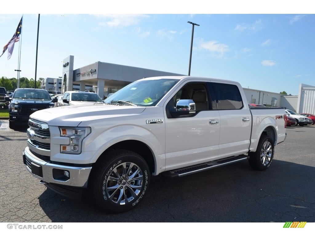 2017 F150 Lariat SuperCrew 4X4 - White Platinum / Light Camel photo #3